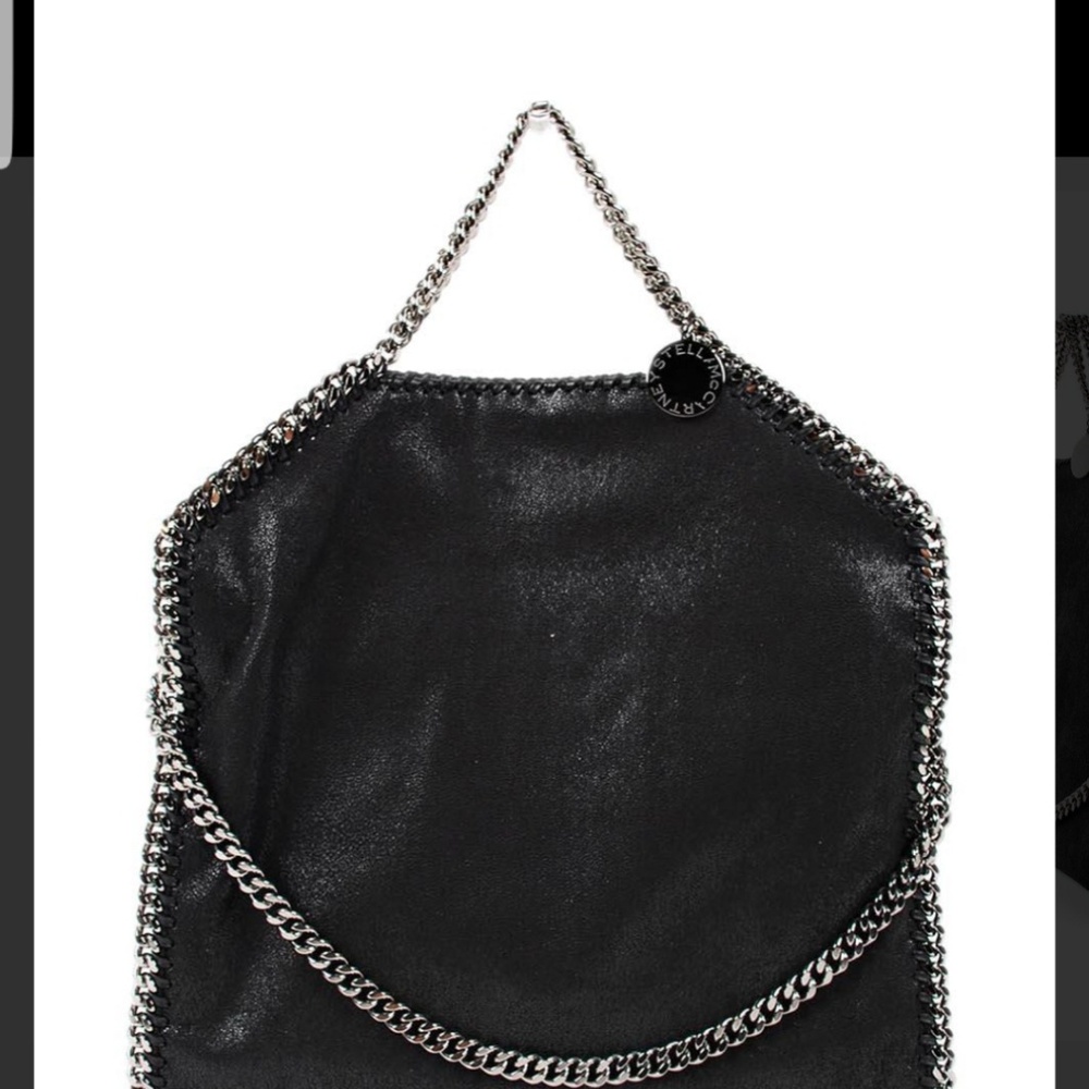 Women's black 3 chain shaggy falabella bag